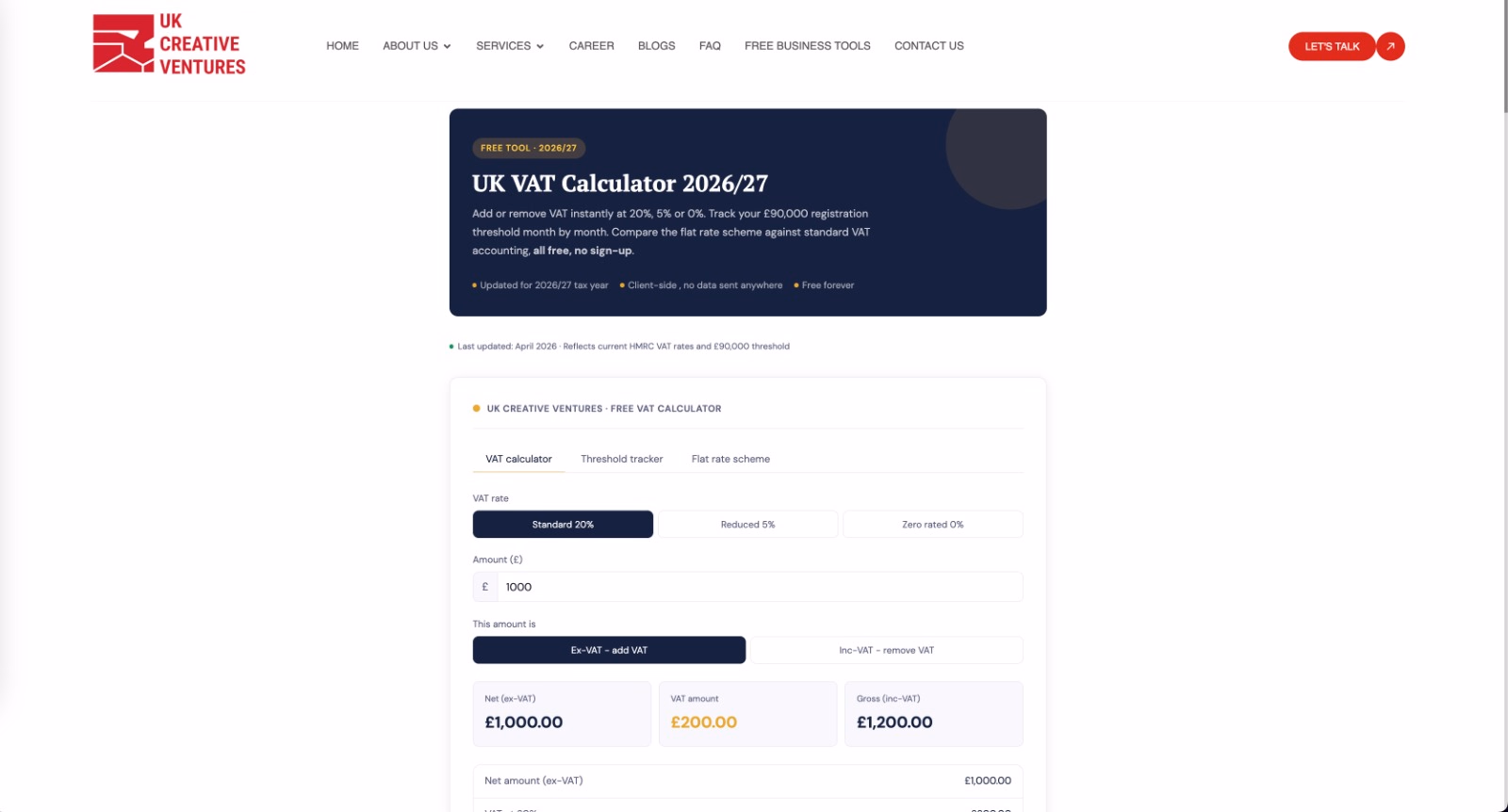 UK VAT Calculator - Product Image