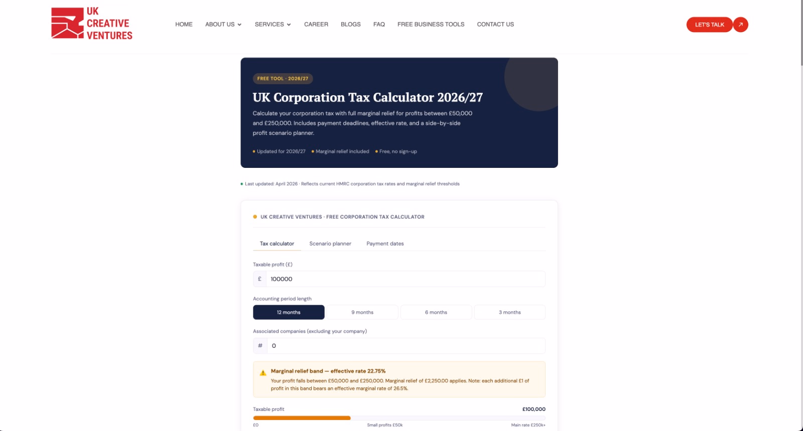 Corporation Tax Calculator - Product Image