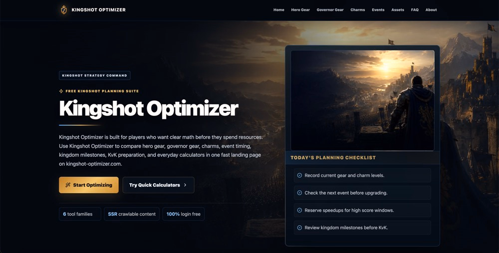 Kingshot Optimizer - Product Image