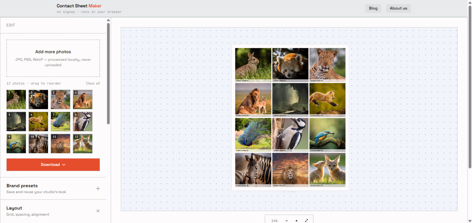 Contact Sheets Maker - Product Image