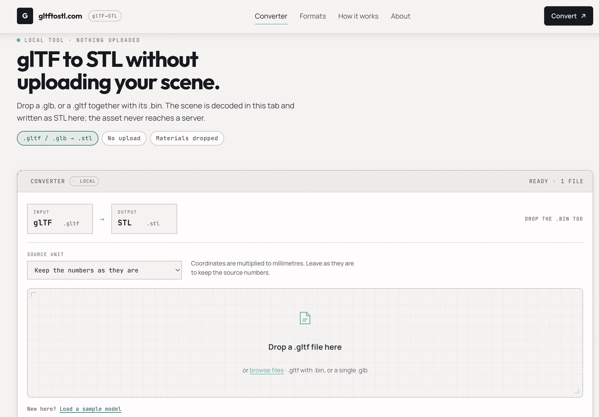glTF to STL Converter - Product Image